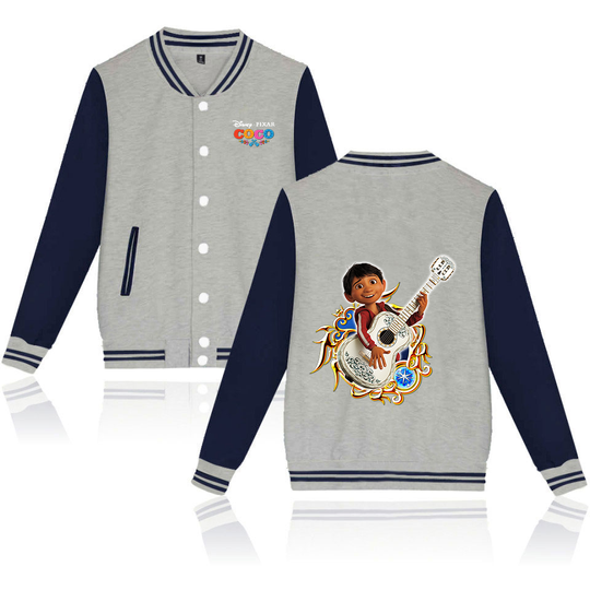 Disney Coco Varsity Baseball Jacket, Men Women Hip Hop Harajuku Jackets, Kids Boys Girls Single Coats