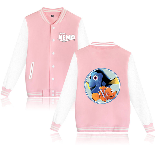 Disney Finding Nemo Varsity Baseball Jacket, Men Women Hip Hop Harajuku Jackets, Kids Boys Girls Single Coats