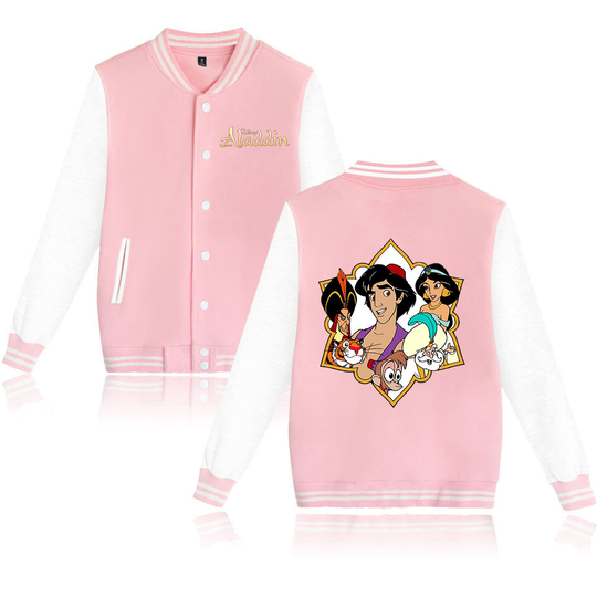 Disney Aladdin Varsity Baseball Jacket, Men Women Hip Hop Harajuku Jackets, Kids Boys Girls Single Coats