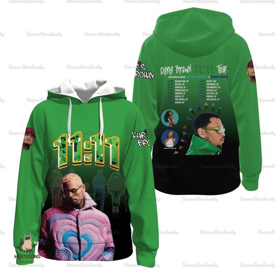 Chris Brown Hoodie, Chris Brown 11 11 Tour Hoodie, Chris Brown Unisex Hoodie, 11 11 Tour Hoodie, Chris Brown 3D Hoodie, Aestheic Hoodie