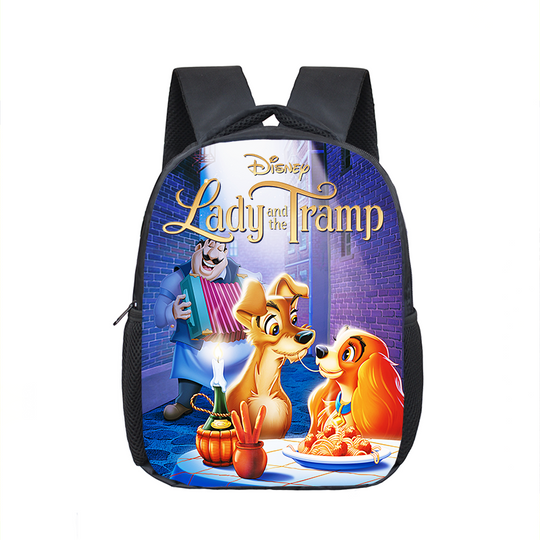 Disney Lady and the Tramp Kindergarten Backpack, Children School Bag, Toddler Bag for Fashion Kids Bookbags Gift