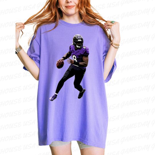 Lamar Jackson Ravens Retro Style Cotton Tee, Graphic Tshirt for men, women, Unisex, Trending Casual Fashion