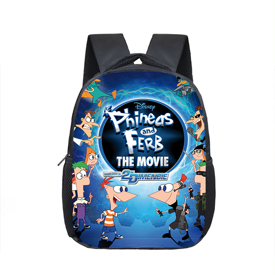 Disney Phineas And Ferb Kindergarten Backpack, Children School Bag Toddler Bag for Kids Girls School Bookbags Gift