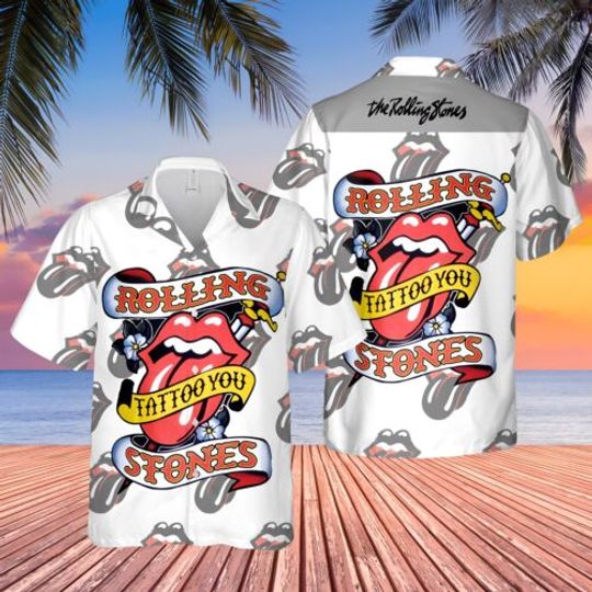 The Rolling Stones Hawaiian Shirt, Beach Vacation Shirt, Pool Outfit, GIft For Him Her