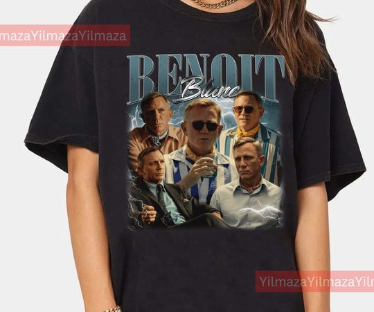 Limited Benoit Blanc Vintage T-Shirt, Gift For Women and Man Unisex T-Shirt, Vintage 90s Cotton Shirt, Retro Short Sleeve T-shirt