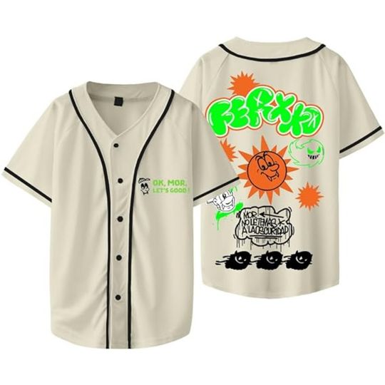 Feid Ferxxo Ferxxocalipsis Tour Merch, Baseball Jersey V-Neck Shirt, Short Sleeve Streetwear Clothes