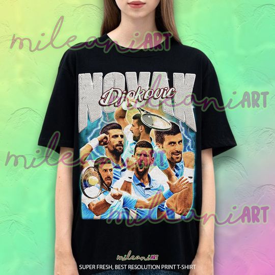 Novak Djokovic T-shirt | Vintage Rap Tee Shirt | Sport Movie Music Shirt | Gift for Him Her Tees | Men Women Unisex Tshirt