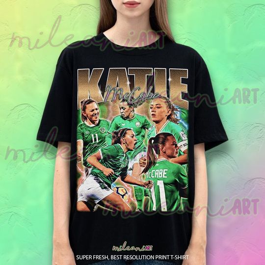 Custom 90'S Graphic Tee | Katie McCabe Women's Football | Vintage 90s Cotton Shirt | Retro Short Sleeve T-shirt