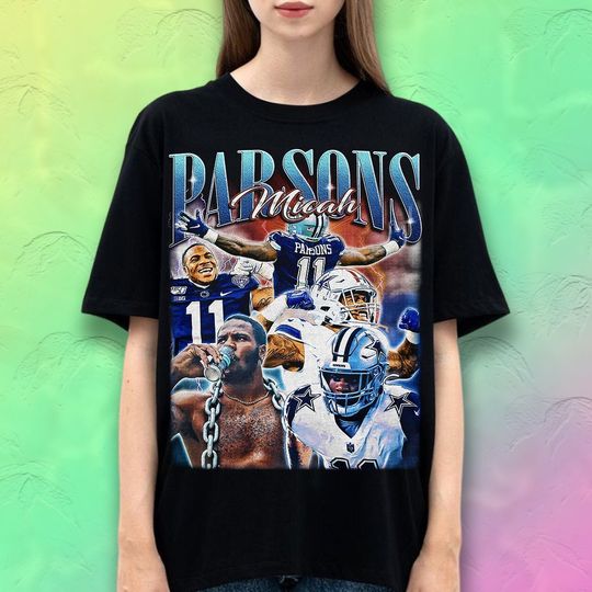 Vintage Micah Parsons shirt, Football shirt, Classic 90s Graphic Tees, Unisex, Vintage Bootleg Gift Retro Micah Parsons Football Shirt