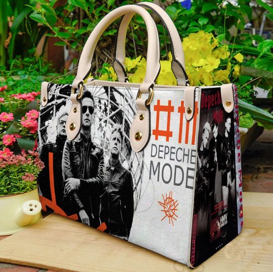 Depeche Mode Leather Bag,Custom Leather Bag,Depeche Mode Lover Handbag,Woman Handbag,Shopping Bag,Rock Band Leather Bag