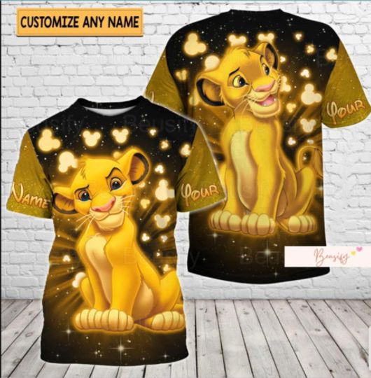 Simba 3D T-SHIRT Mother Day Gift All Over Print, Disney Casual Tee, All Size Available