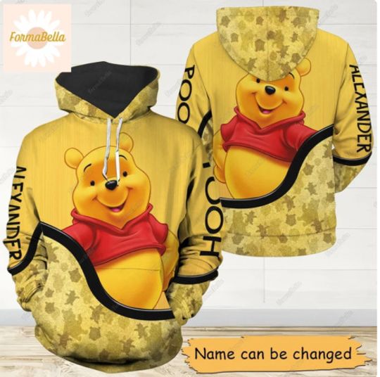 Pooh Bear 3D HOODIE, Cartoon Disney women men 3D, Hoodies Pullover Tops