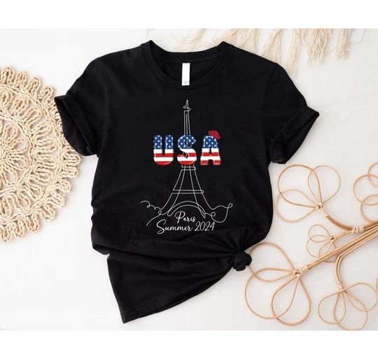 2024 Paris Shirt, Family Summer Vacation, USA Eiffel Tower T-Shirt, USA 2024 T-Shirt, USA Team Shirt, Paris Games Shirt, Paris France Shirt