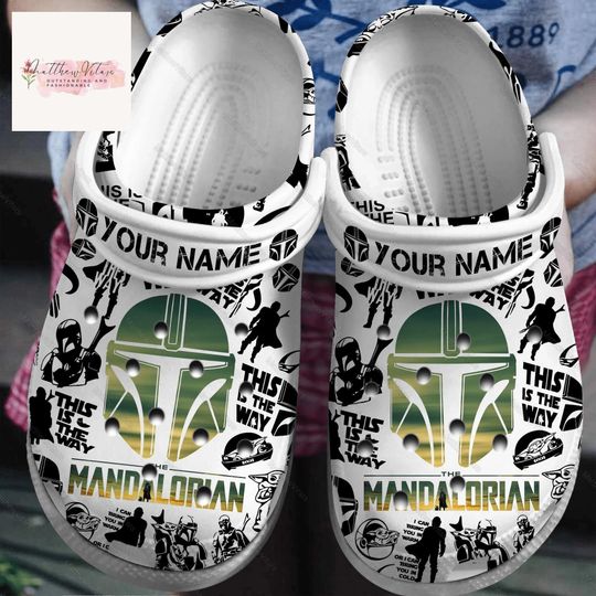 Mandalorian Clogs, Star Wars Shoes, Personalized Shoes, Mandalorian Summer Shoes, Father's Day Gift, Gift For Him, Gift For Dad