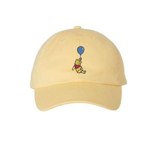 Pooh with Balloon Hat, Adult Kids Sizes, Cute Pooh Embroidered Hat, Magic Kingdom, Disney Trip Hat, Winnie The Pooh Hat