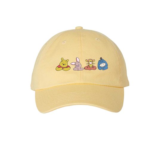 Pooh Friends Hat Adult Kid Sizes, Pooh Bear Piglet Tigger Eeyore Embroidered Hat, Disney World Magic Kingdom, Disney Trip Hat