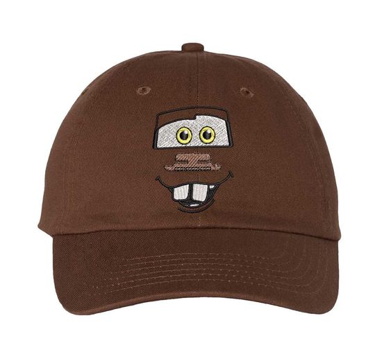 Cars Tow Mater Face Embroidered Hat Lightning McQueen Disneyland WDW Magic Kingdom Radiator Springs Cap Adult Kids sizes