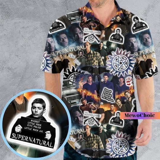 Supernatural Shirt, Supernatural Hawaiian Shirt, Sam And Dean Shirt, Summer Beach Shirt, Winchester Shirt, Button Up Shirt