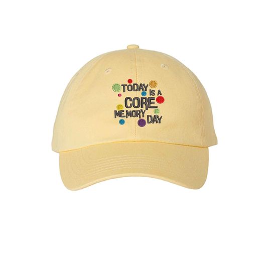 Core Memory Day embroidered Hat Inside Out Joy Best Day Magic Kingdom, Disney Trip cap, Adult Kids sizes adjustable Dad Hat