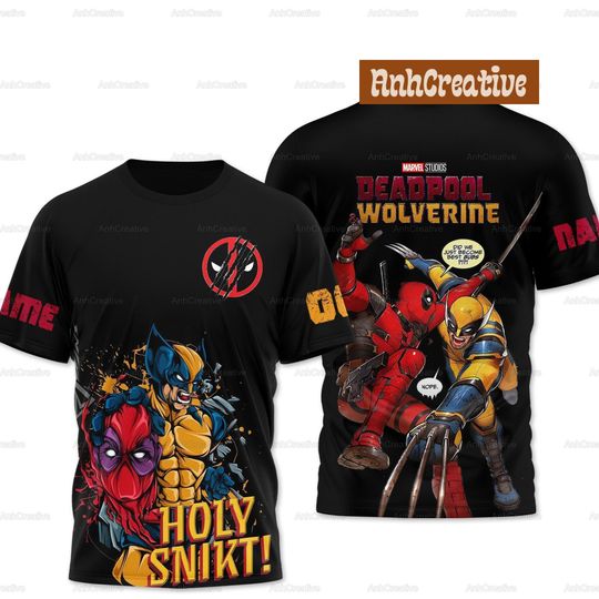 Deadpool And Wolverine 3D Shirt, Deadpool We Are Best Friend Shirt, Deadpool And Wolverine T-shirt, Superhero Shirt, Spiderman Shirt, Aven