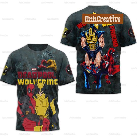 Deadpool And Wolverine 3D Shirt, Deadpool We Are Best Friend Shirt, Deadpool And Wolverine T-shirt, Superhero Shirt, Avengers Shirt