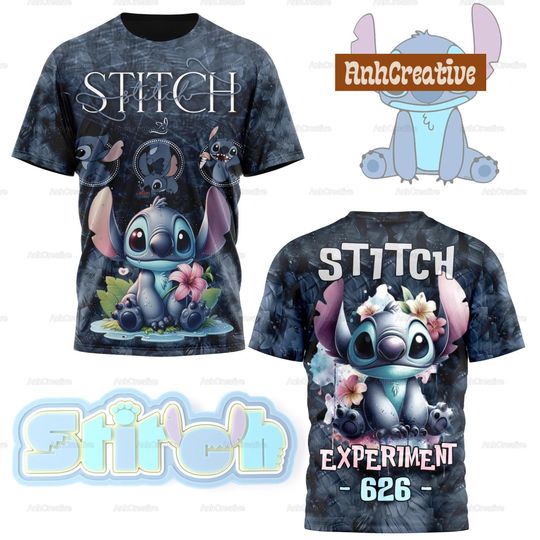 Disney Stitch 3D Shirt, Stitch Experiment 626 Shirt, Disney Vacation Shirts, Stitch Ohana Tee Shirt, Magic Kingdom Shirt, Disney Gift Shir