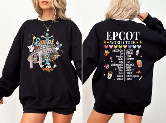 Epcot World Tour Sweatshirt, Disney Epcot Matching Sweatshirt, Disney Group Sweater, Disney Epcot Sweatshirt, Mickey And Friends Epcot Sweater