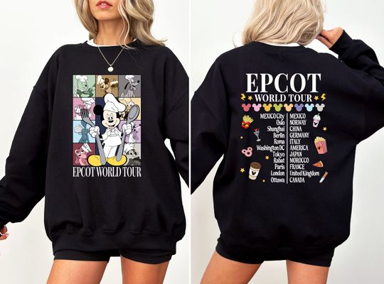Mickey And Friends Epcot World Tour Sweatshirt, Mickey Eras Tour Sweater, Epcot World Tour Sweatshirt, Disney Trip Sweatshirt, Disney Epcot