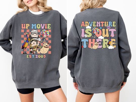 Comfort Colors Adventure Is Out There Sweatshirt, Disney Up Movie Est. 2009 Sweatshirt, Disney Up Sweatshirt, Disney Family Vacation Sweatshirt