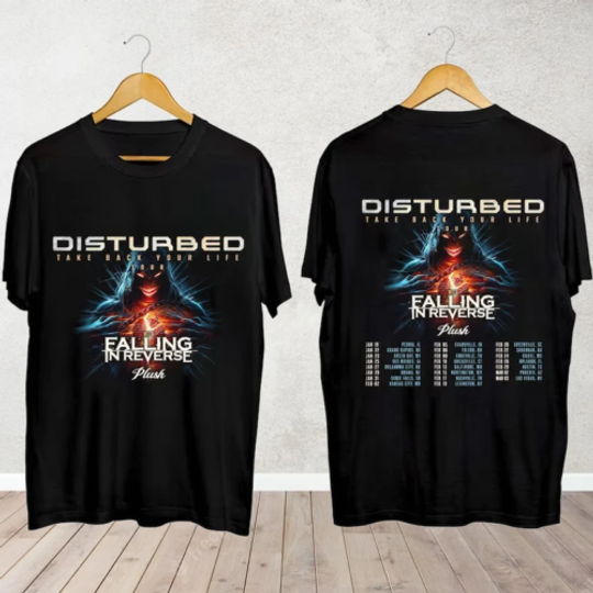 Disturbed 2024 Tour Double Sided T-Shirt | Multi-size | Extra Comfortable Short Sleeve Tee | Concert Outfit For Unisex