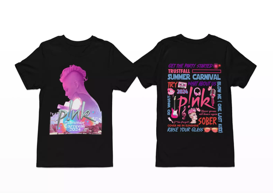 Pink Carnival 2024 Music Summer Tour Double Sided T-Shirt | Multi-size | Extra Comfortable Short Sleeve Tee | Concert Outfit For Unisex