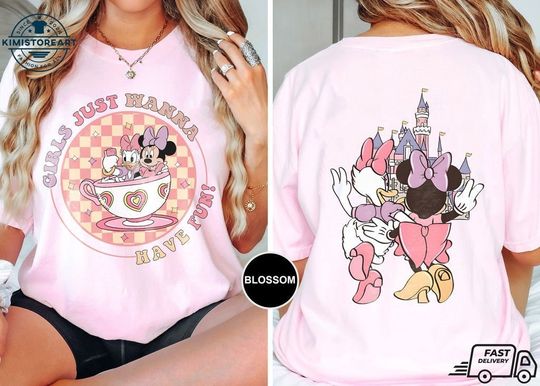 Disney Minnie Daisy Summer 2 Sided Comfort Colors Shirt, Girls Just Wanna Have Fun, Disney Besties Tee, Disneyworld Shirt, Disney Summer