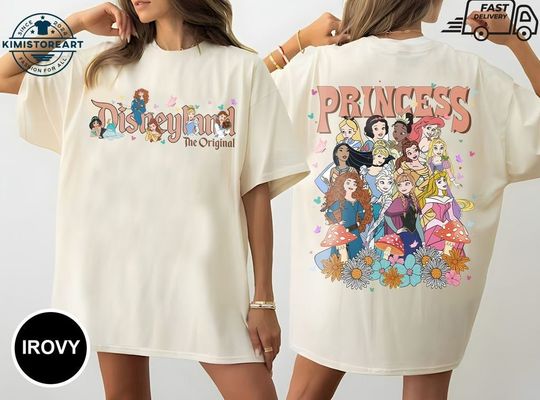 Vintage Disney Princess Comfort Colors Shirt, Magic Kingdom Tee, Princess Characters, Disney Girls Trip, Disneyland Shirts, Disney Group