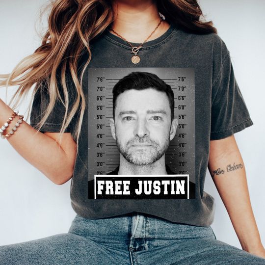 Justin Timberlake Mugshot Shirt, JT Concert Shirt, Timberlake Fan Gift,  Unisex short sleeves heavy cotton shirt, multiple colors full size S-5XL sizes