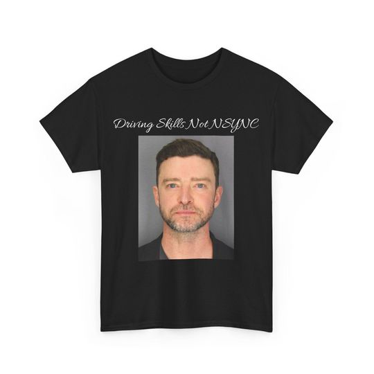Justin Timberlake NSYNC Mugshot Women's T Shirt  Unisex short sleeves heavy cotton shirt, multiple colors full size S-5XL sizes