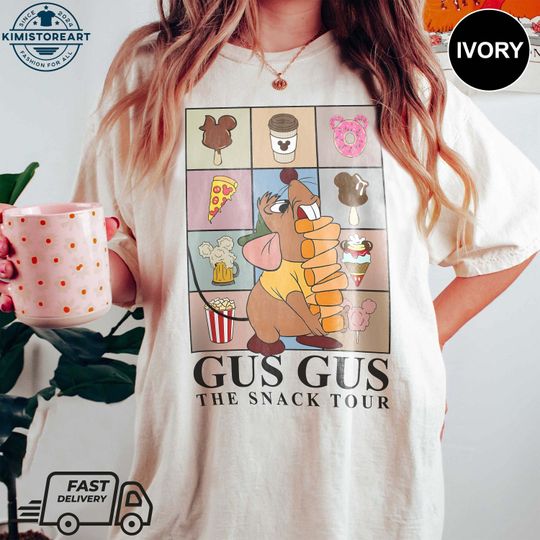 Funny Gus Gus The Snack Tour 2 Sided Shirt, Vintage Cinde Gus Gus Shirt, Looking Like A Snack Tee, Disney Family Matching 2024 Shirts
