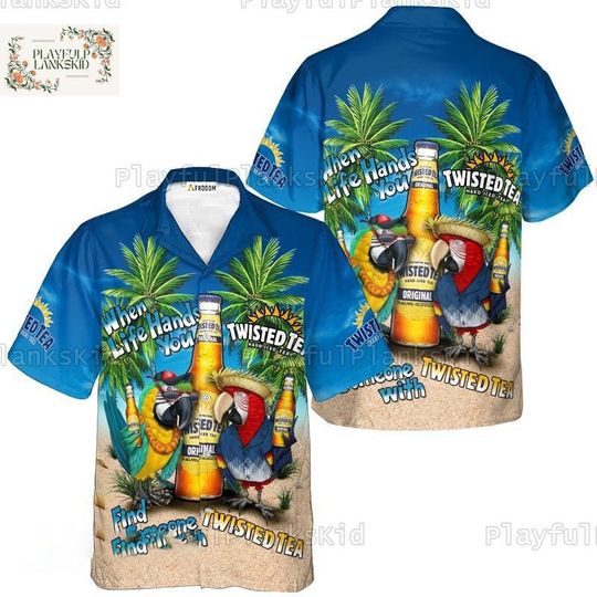 Twisted Tea Hawaiian Shirt Short, Twisted Tea Beach Short, Twisted Tea Shirts, utton Men Shirts, Summer Hawaiian Shirts, Men Shorts