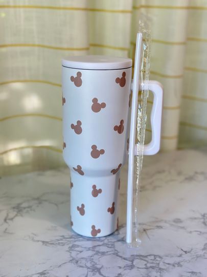 White Mickey 40 oz Tumbler, Stainless Tumbler