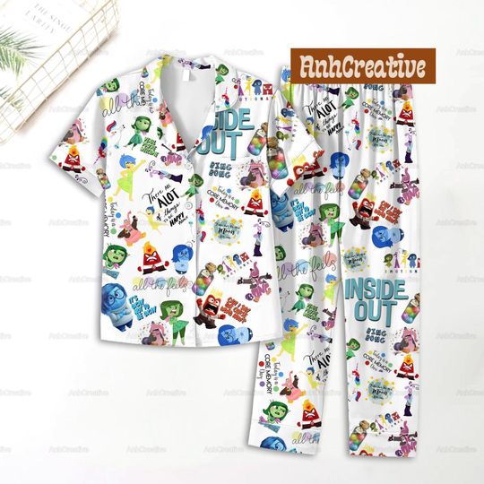 Inside Out Pajamas Set, Inside Out 2 Shirt, Inside Out Holiday Pajamas, Inside Out Character, Set Of Pajamas, Disney Pixar Shirt