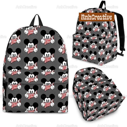 Disney Mickey Cool Black Backpack, Disney Mickey, Back To School, Backpack, Disney Bag, Gift For Kid, School Backpack, Mickey Backpack,