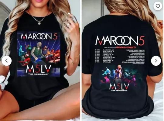 Maroon 5 2024 Tour Double Sided Shirt, Music Tour Shirt, Music Merch for Fans, Gift for Fans, Music Short Sleeved Shirt