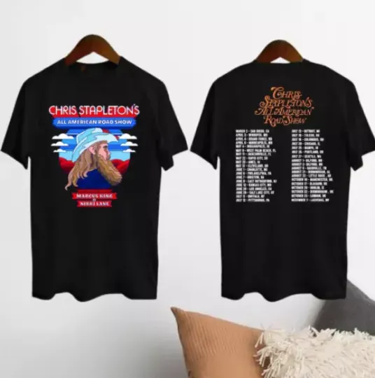 2024 All American Road Show Tour Double Sided Shirt, Music Tour Shirt, Music Merch for Fans, Gift for Fans, Music Short Sleeved Shirt