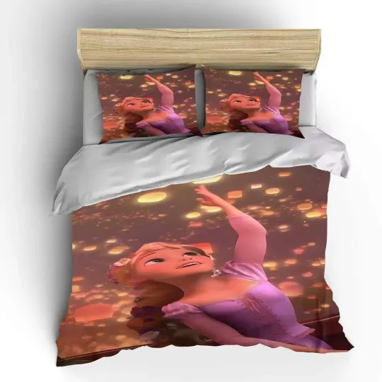 Disney Rapunzel Princess Bedding Set, Home Room Bedroom Disney Bedding Set, Gift for Fans, Funny Gift Idea