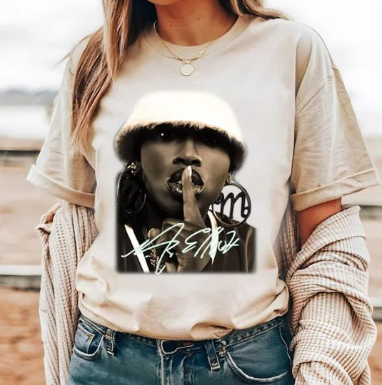 Vintage Missy Elliott Tour 2024 Cotton Tee, Graphic Tshirt for men, women, Unisex, Trending Casual Fashion