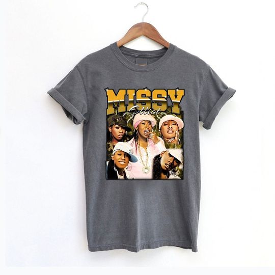 Missy Elliott Gold Casual Short Sleeve Tee, Trending Street Fashion, Missy Elliott Clothing For Fan
