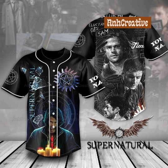 Supernatural Jersey Shirt, Custom Supernatural Jersey, Winchester Brothers Baseball Shirt, Dean Winchester Jersey, Baseball Jersey Shirt