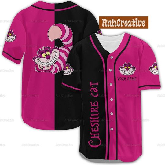 Personalized Cheshire Cat Baseball Shirt, Cheshire Cat Shirt, Cheshire Cat Jersey Shirt, Custom Cheshire Cat Shirt