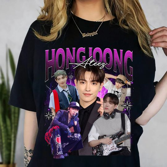 Hongjoong Kpop Shirt, Hongjoong Ateez Kpop Sweatshirt Unisex short sleeves heavy cotton shirt, multiple colors full sizes trending kpop shirt