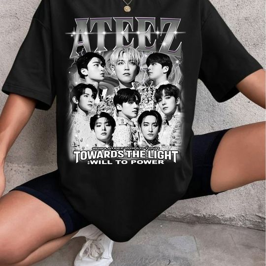 Ateez Towards The Light: Will To Power World Tour T-shirt, Ateez Will Shirt, Ateez World Tour 2024 Shirt, ATEEZ Hongjoong, Mingi, Yeosang