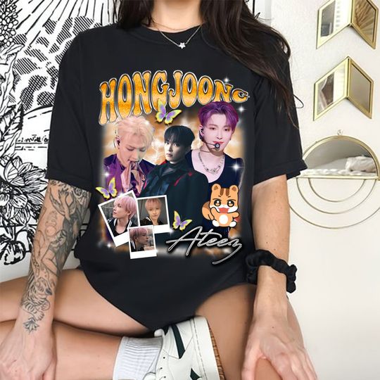 Hongjoong Ateez Graphic T-shirt, Ateez Members Aniteez Shirt,Unisex short sleeves heavy cotton shirt, multiple colors full sizes trending kpop shirt